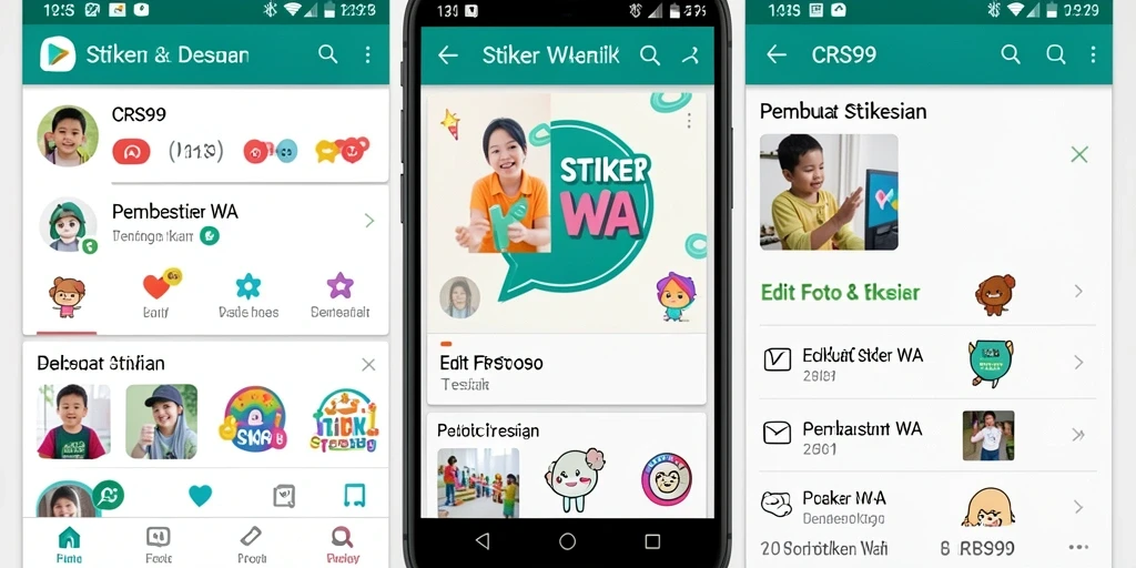 Screenshot antarmuka CRS99 yang menunjukkan fitur Pembuat Stiker WA.