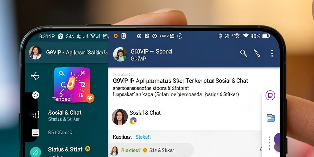 Antarmuka G9VIP yang menarik dengan berbagai stiker.