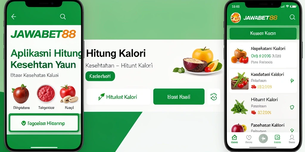 Antarmuka aplikasi JAWABET88 yang menampilkan fungsi Hitung Kalori dengan jelas.