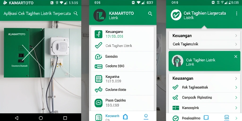 Antarmuka KAMARTOTO yang menampilkan informasi tagihan listrik dengan jelas.