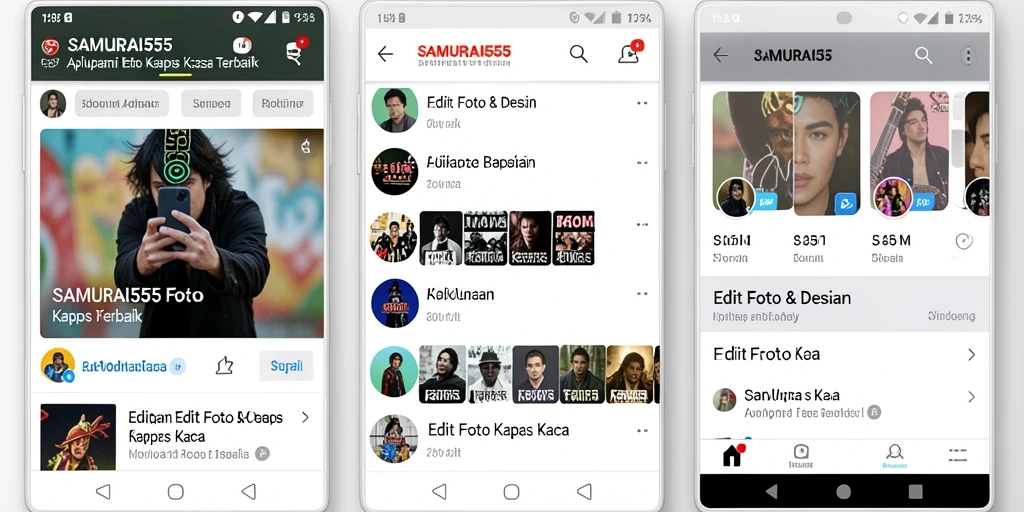 Antarmuka aplikasi SAMURAI555 yang memukau saat mengedit foto kertas kaca.